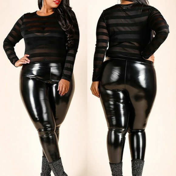 plus size shiny pants
