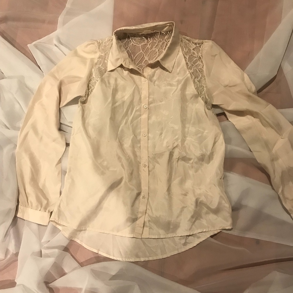 Cream lace top