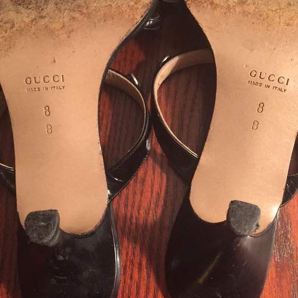 Gucci Authentic kitten heel straps sandals blk 8 - Picture 7 of 8