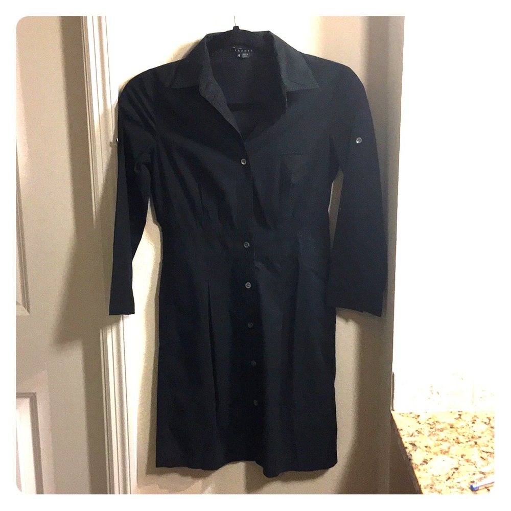Theory Black Shirt Dress