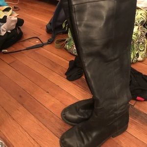 Thigh high leather boots