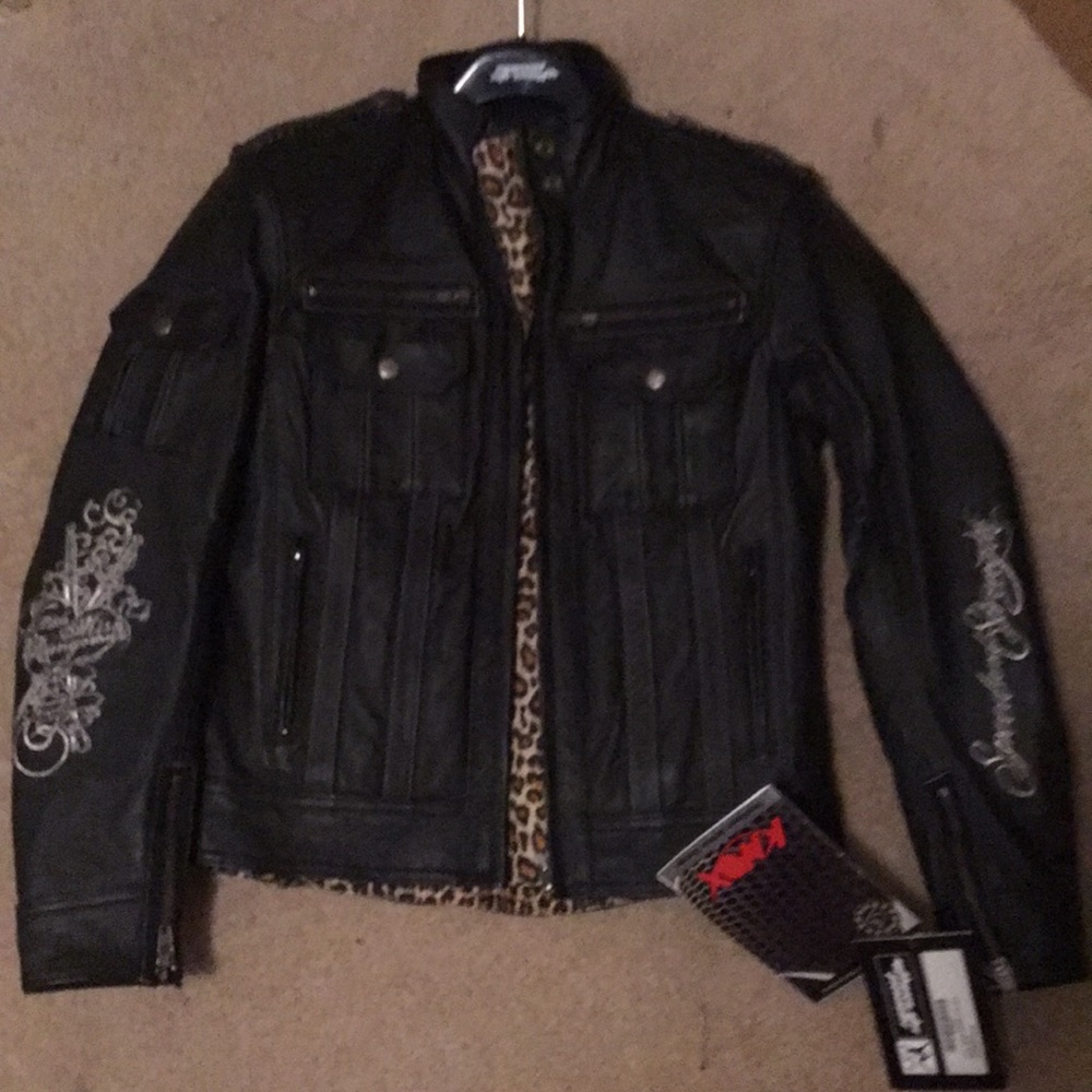 Speed & strength womens xs black leather jacket