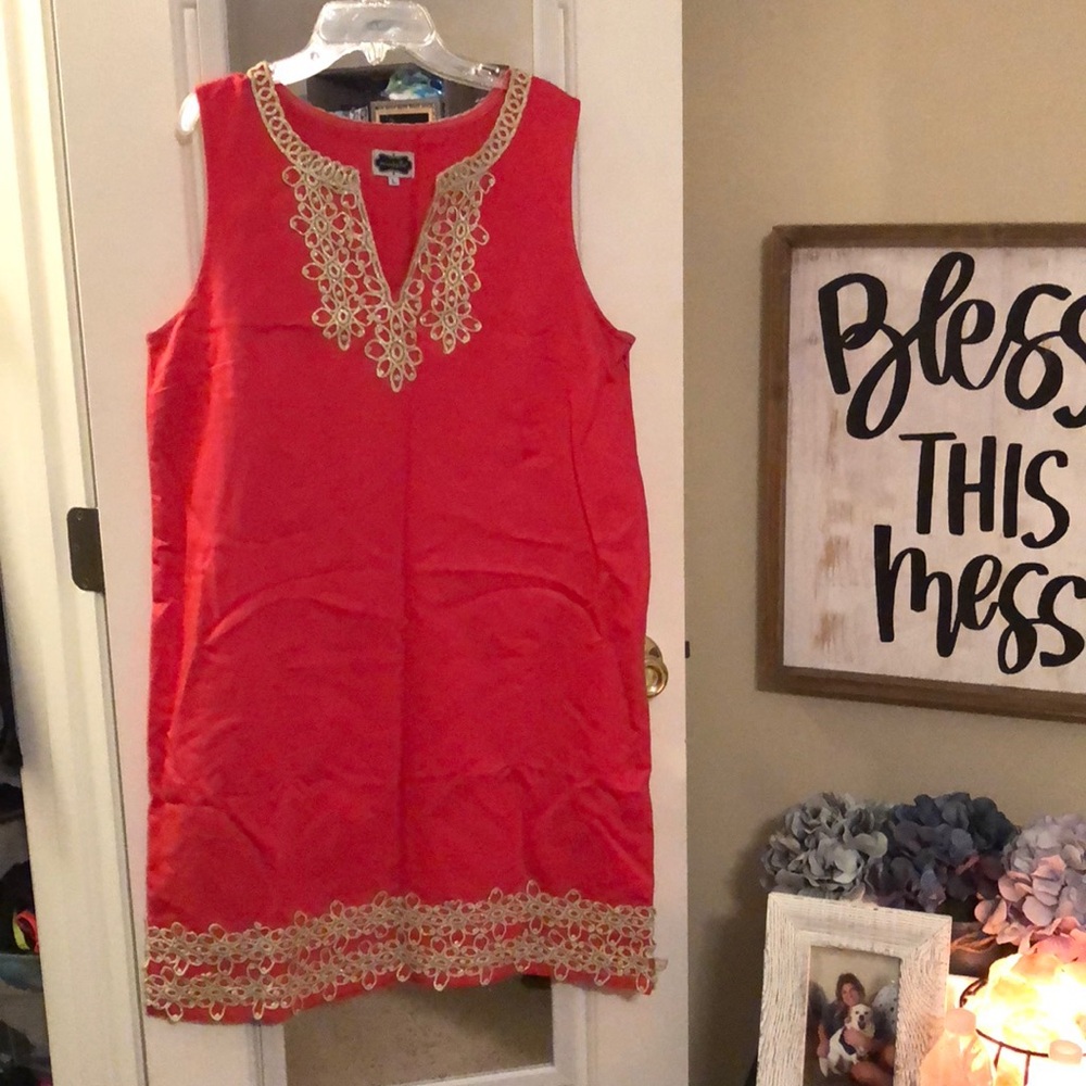 Gold embellishment shift dress!