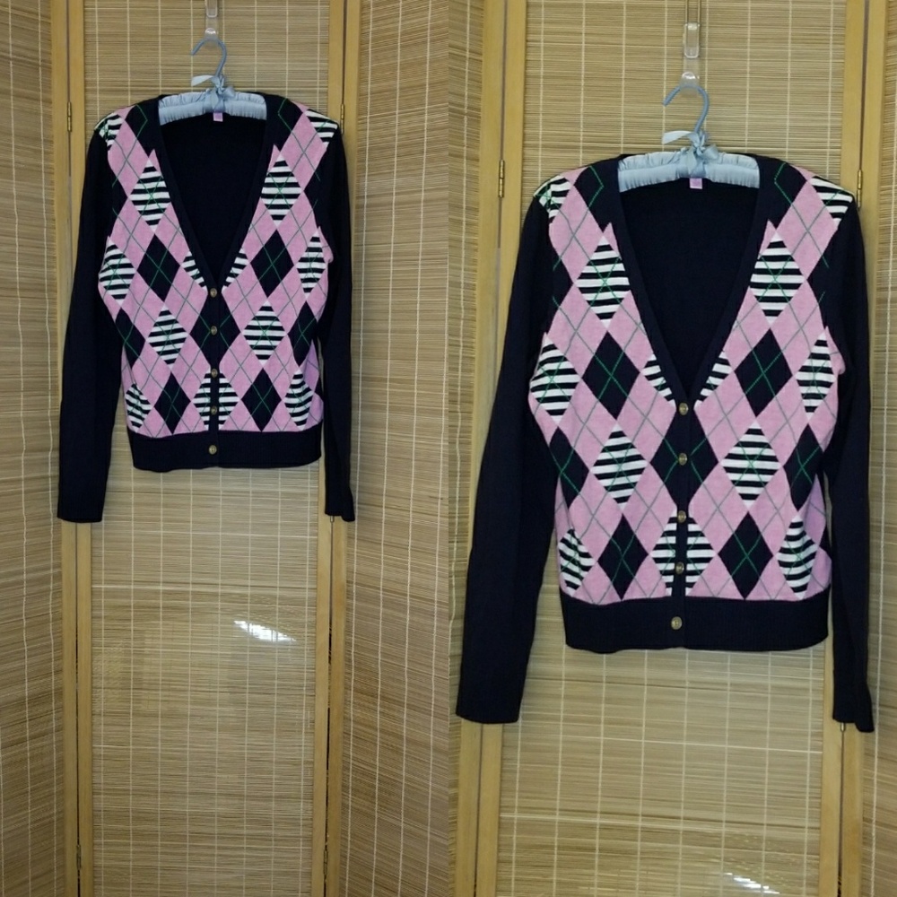 Lily Pulitzer Argyle Buttondown Sweater