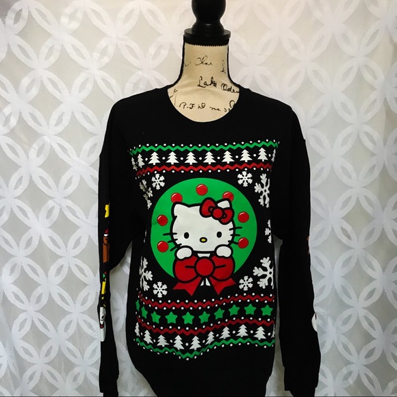 hello kitty sweaters ugly christmas sweater poshmark hello kitty christmas sweater