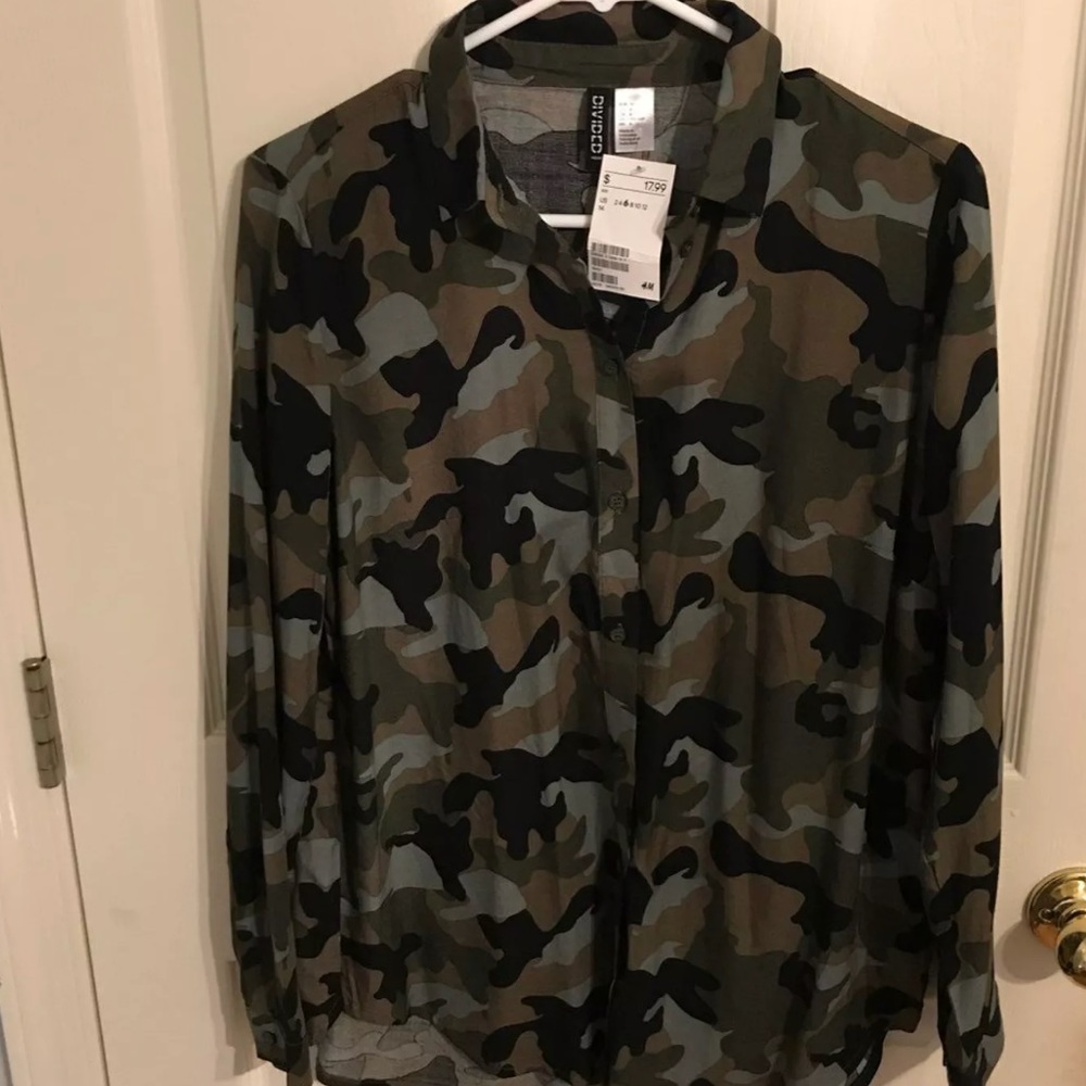 Camo button up