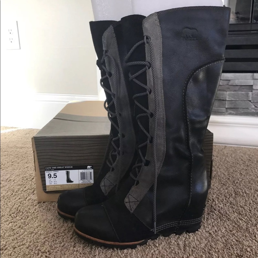 Black Sorel Cate the Great Wedge