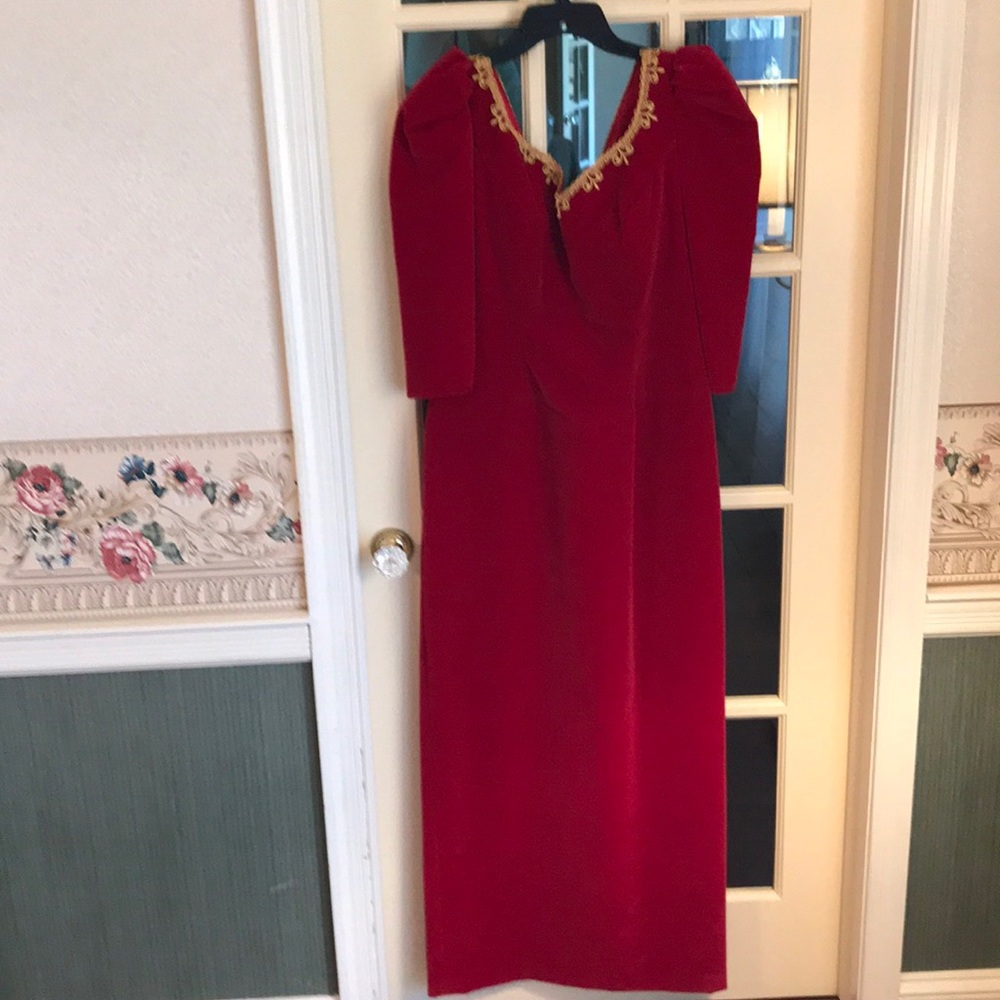 Vintage 1980s Christmas Evening Dress