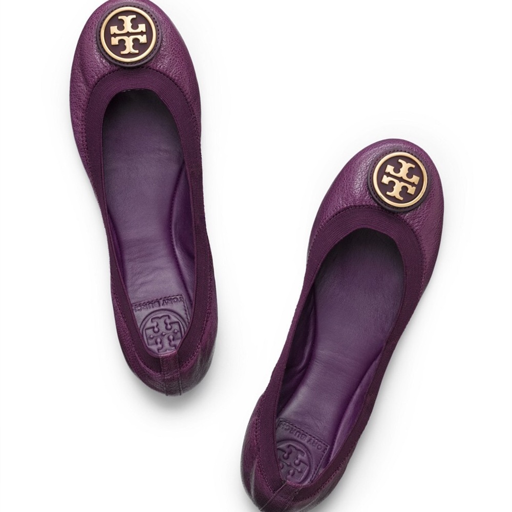 Tory Burch Purple leather flat size 8
