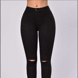Black high waisted jeans