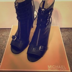 MICHAEL Michael Kors peep toe ankle booty heels