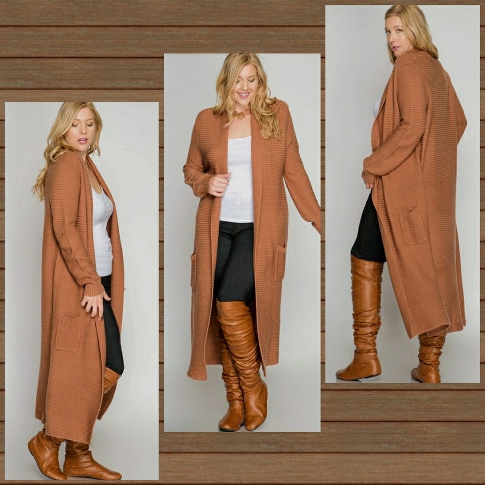 🌟New Arrival Plus Size Ribbed Duster Sweater🌟