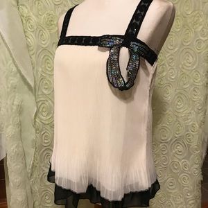 Vintage sequin bow New Years top size large