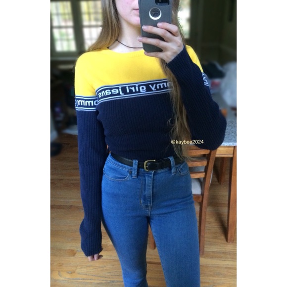 tommy jeans yellow jumper