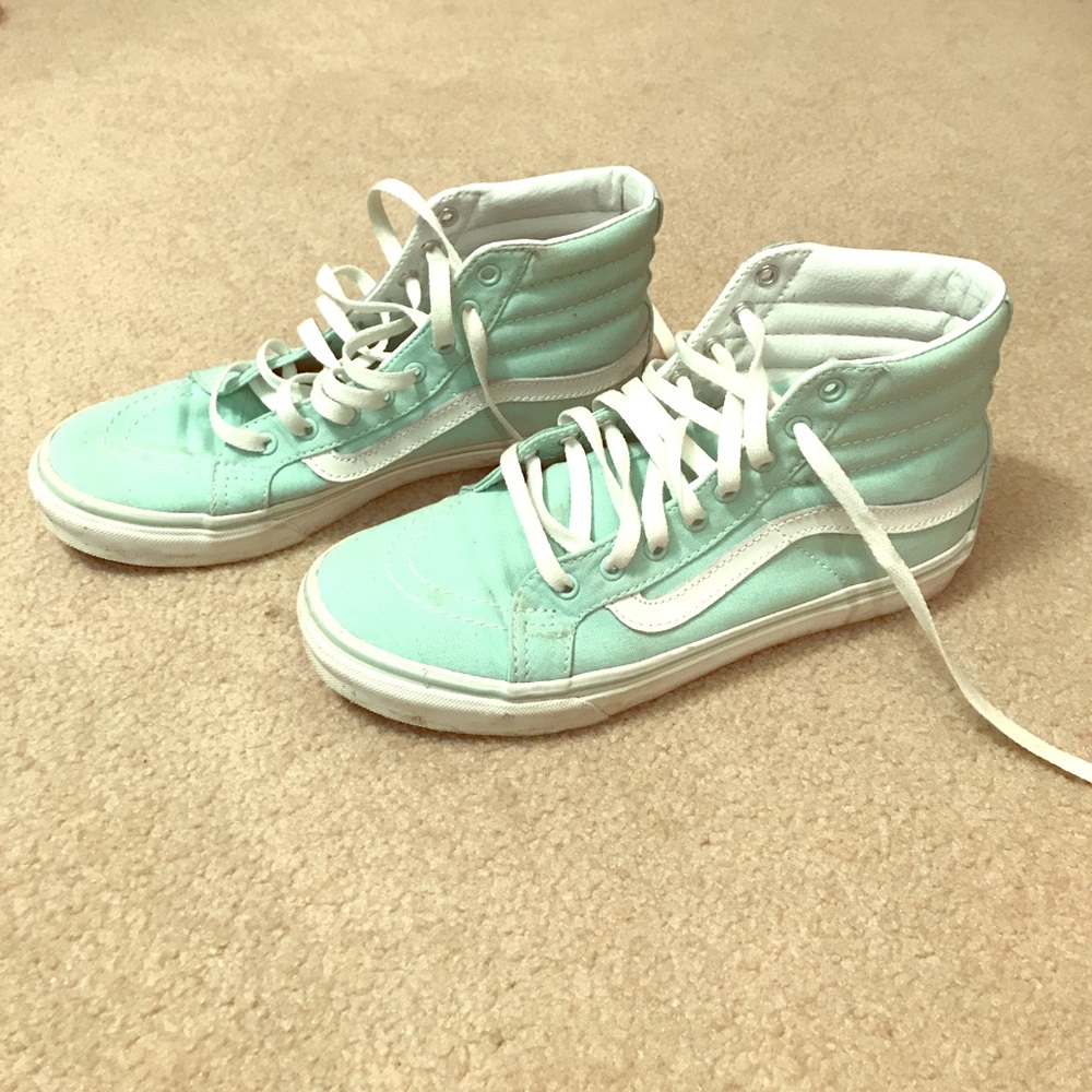 Mint Old School High Top Vans. US WOMEN 8.5