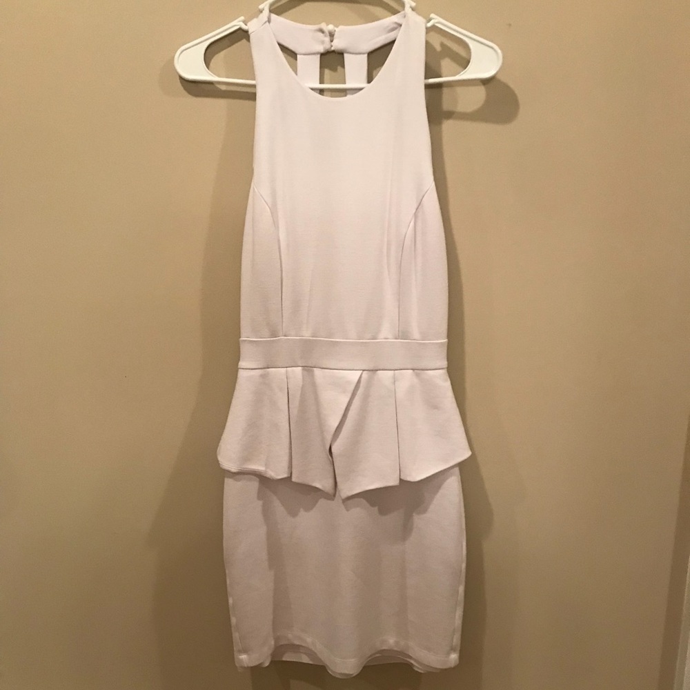 Bebe Peplum Dress with high neck