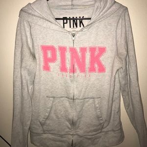 PINK zip up sweater