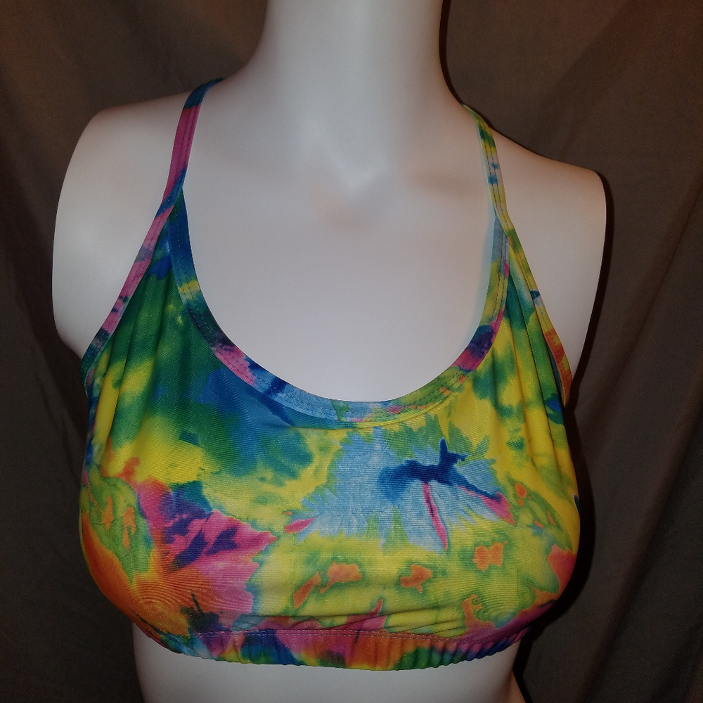 Trendy Trends Rainbow Tie Dye Crop Top NWOT