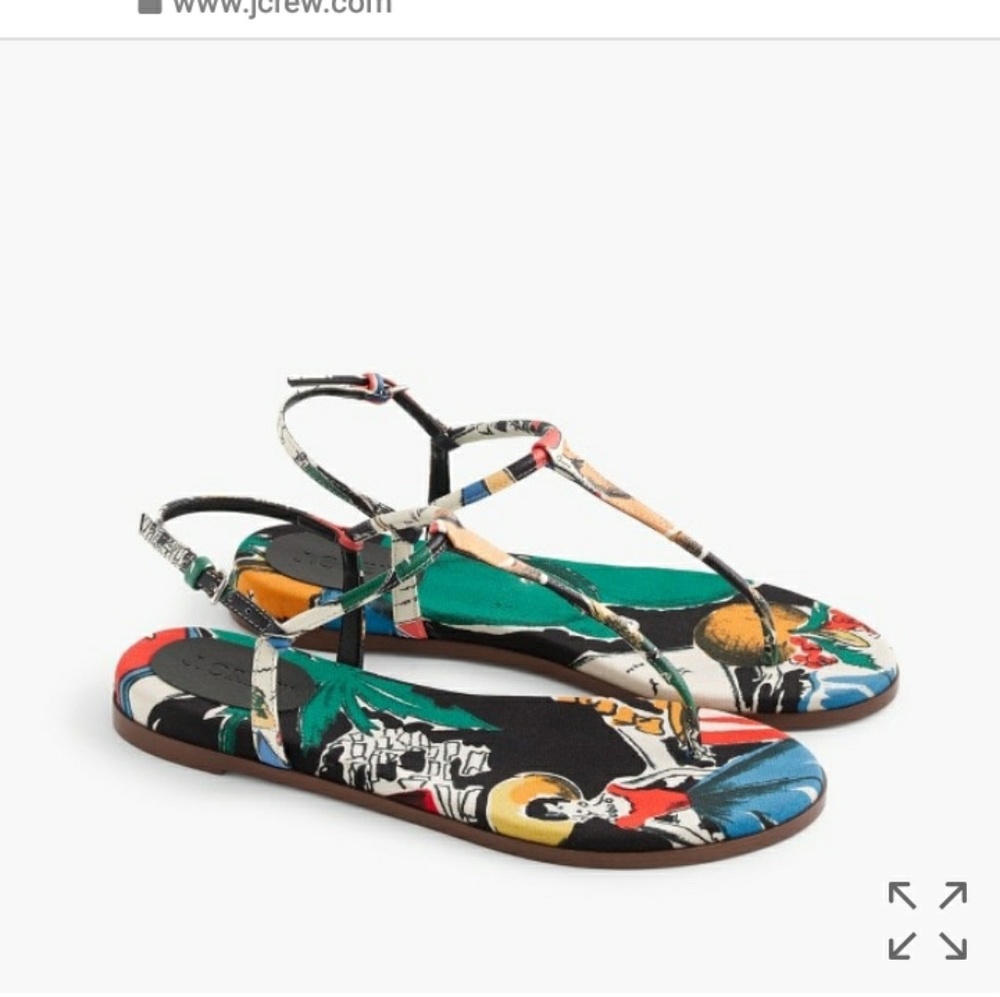J. Crew muti-colored thong sandal.