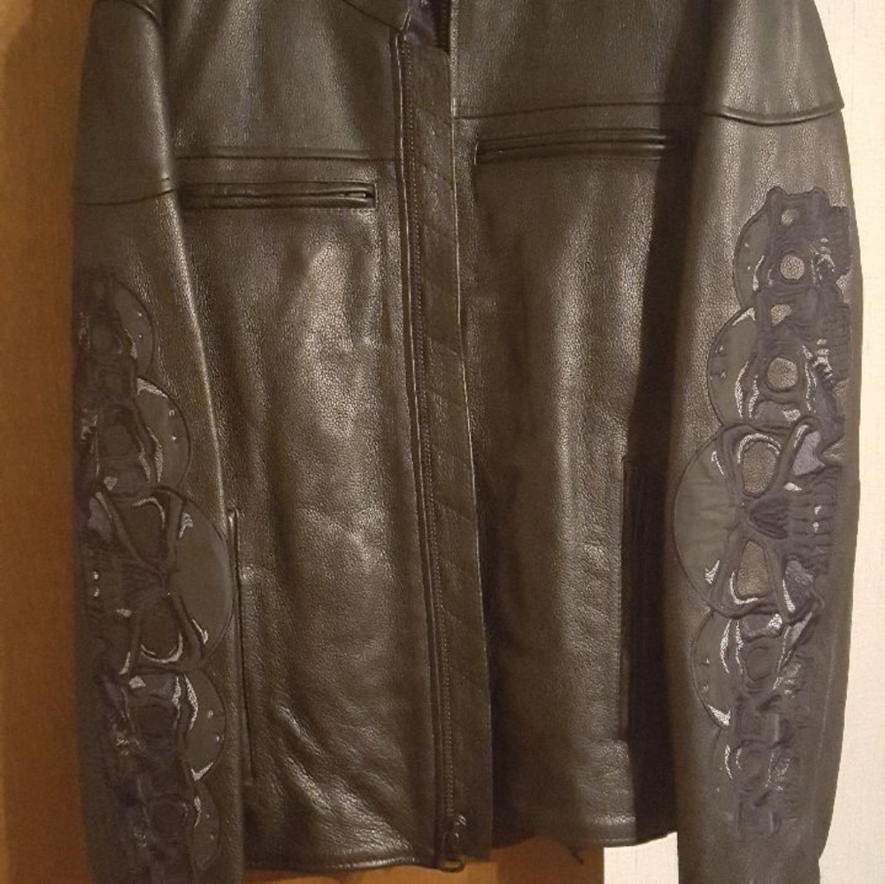 Skull leather jacket