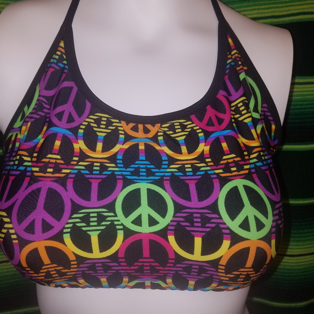 Trendy Trends Peace Sign Crop Top NWOT