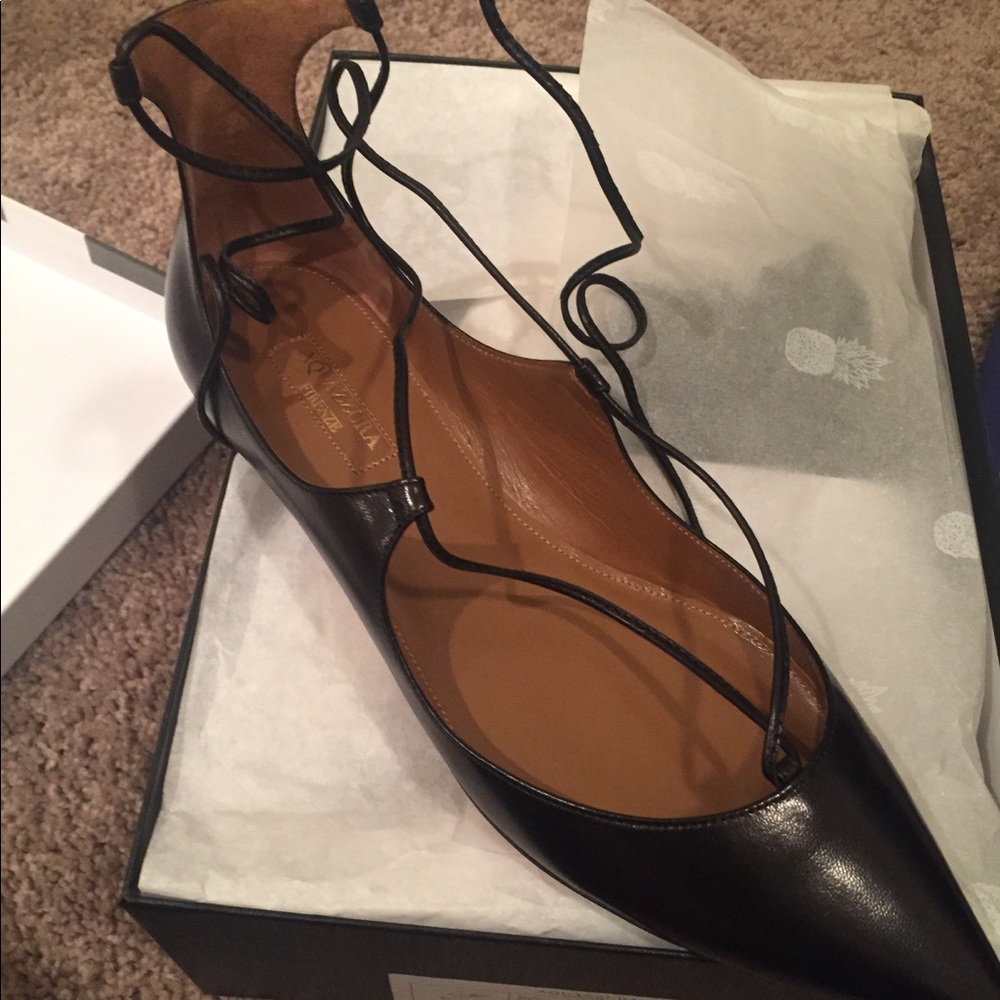 Brand New in Box Christy Leather Aquazurra Flats