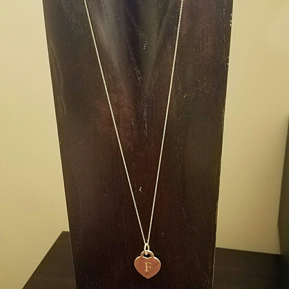 Tiffany &Co Heart tag pendant and 16"necklace