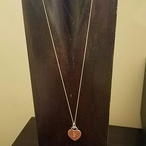 Tiffany &Co Heart tag pendant and 16"necklace