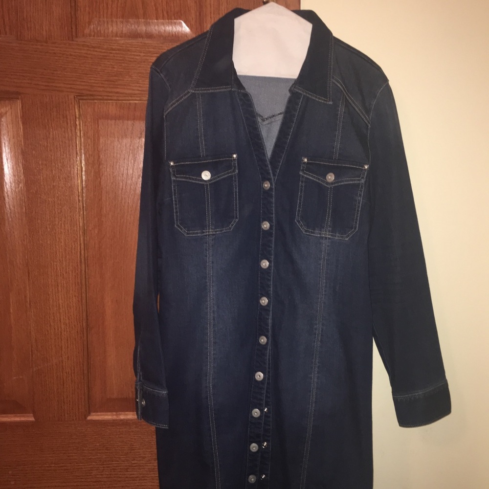 Long sleeve blue jean dress