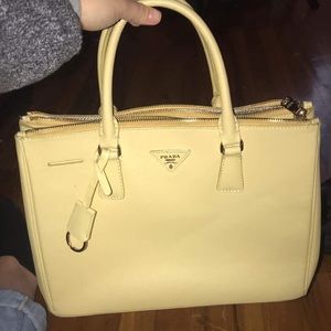 Yellow Prada handbag
