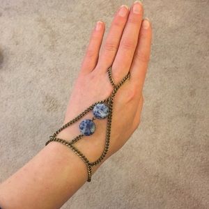 Free people hand bracelet with blue beads