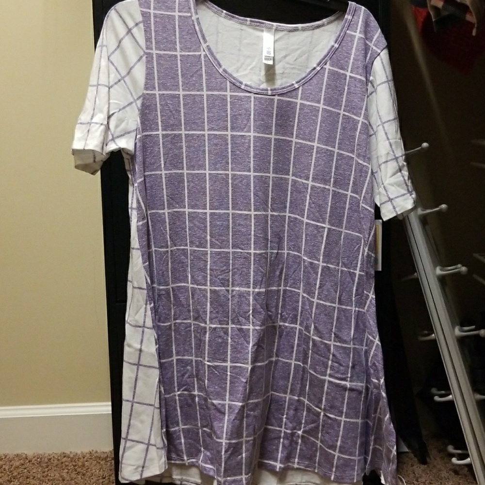 Lularoe Perfect T Purple and White