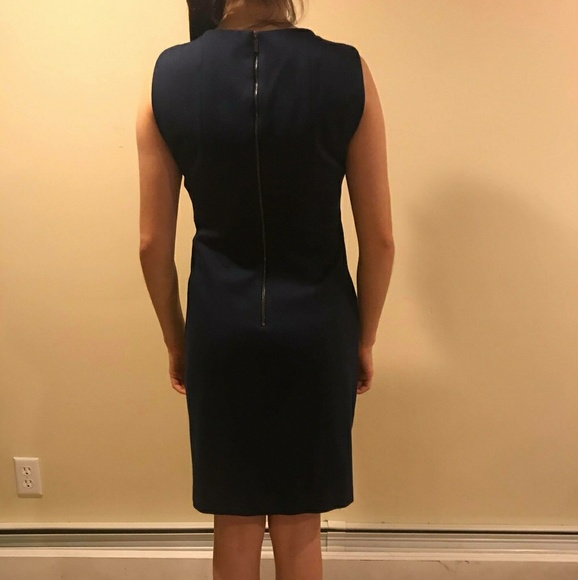 💗Classy Tahari Gray and Navy Blue Dress💗 - Picture 2 of 4