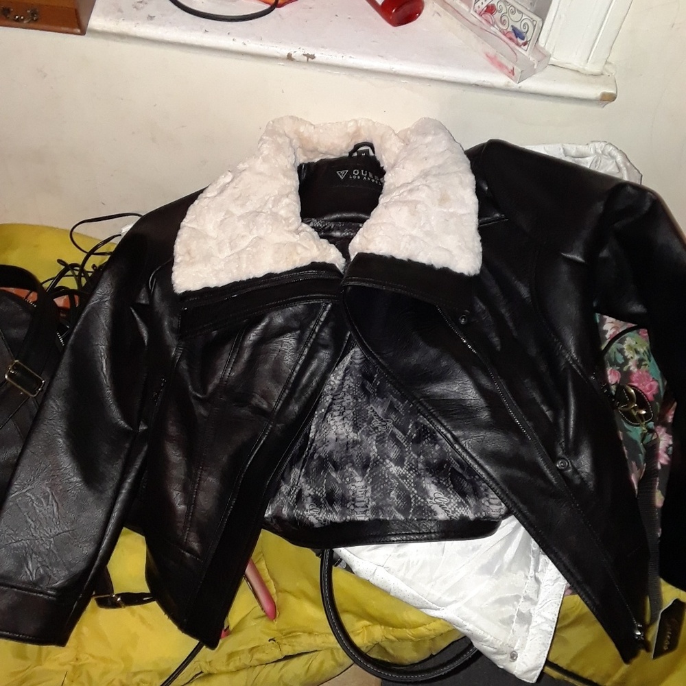 Guess leather coat
