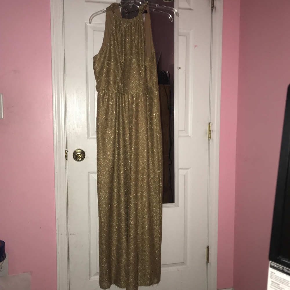 Formal dress, gold. Size 14. New, no tags.