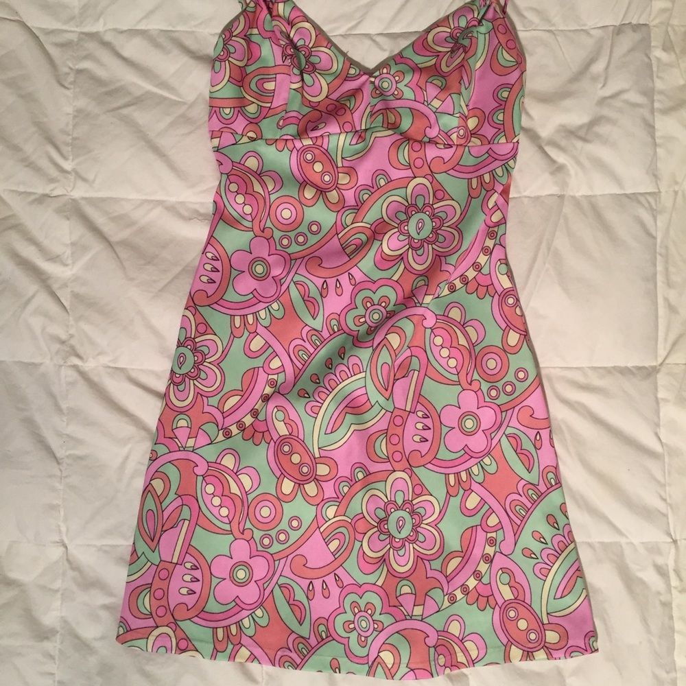 💕 90s club kid psychedelic mini dress 💕