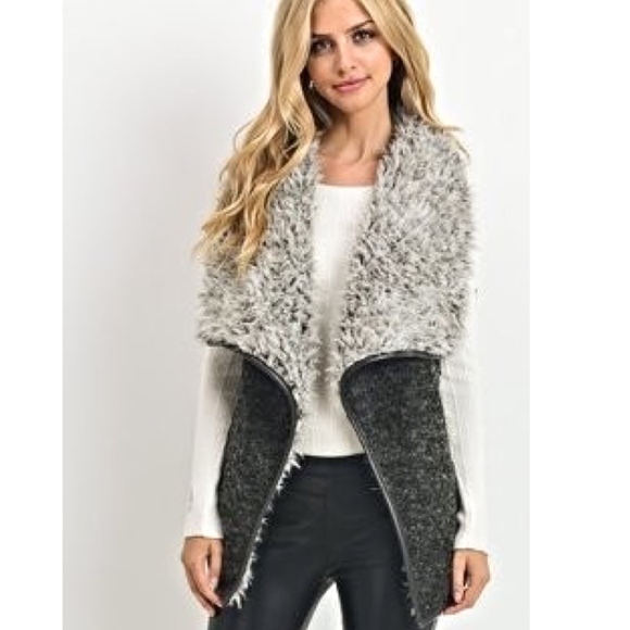 LAST ONE!! Fluffy Sherpa reversible vest - Picture 2 of 6