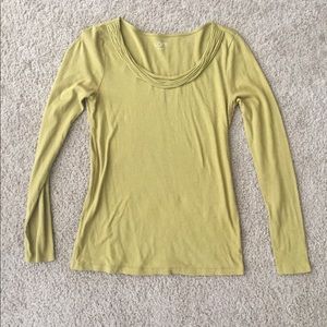 LOFT Ruffle Scoop Long-sleeve