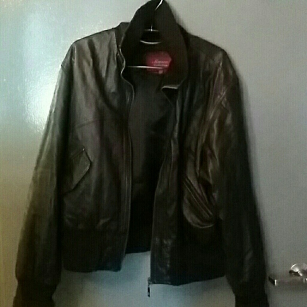 Black leather jacket