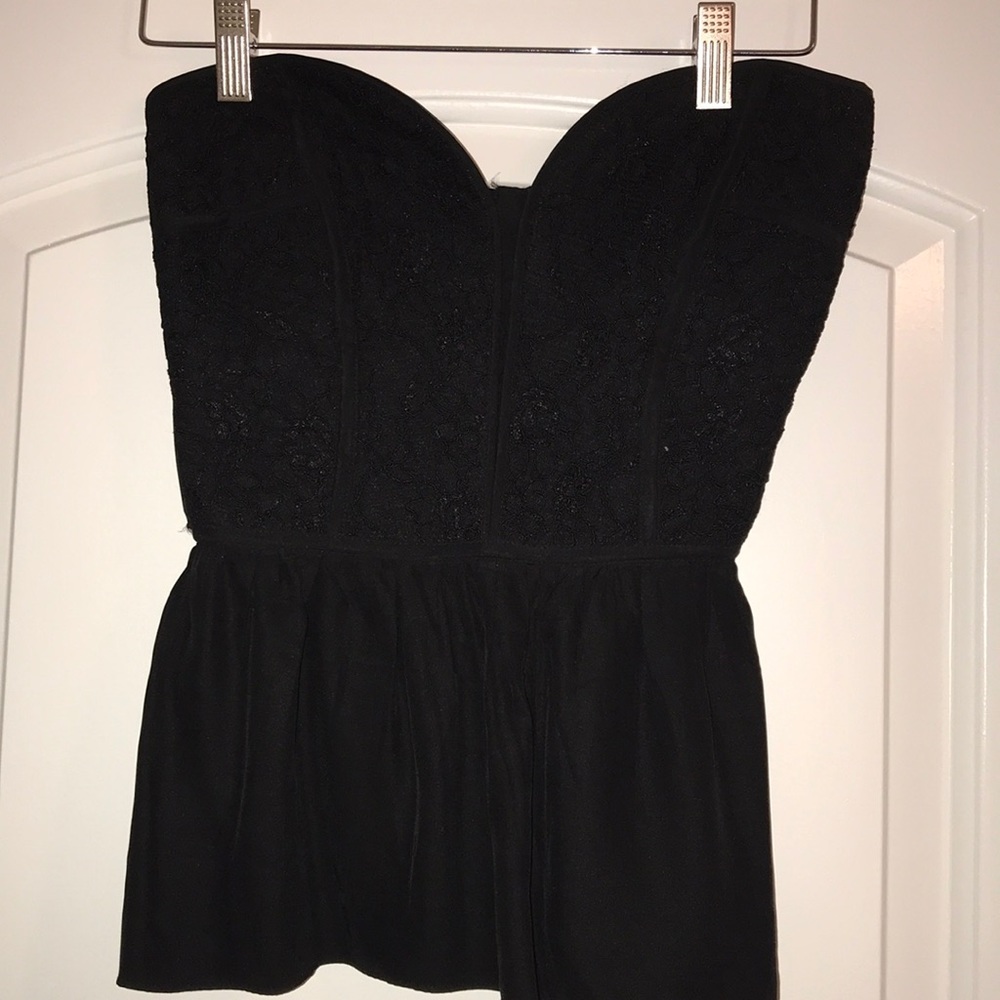 Parker structured black lace top
