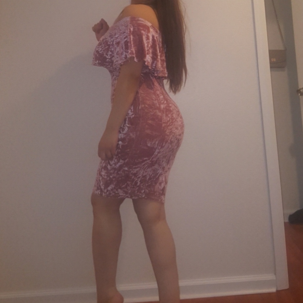 ARRIVED Pink Velvet Dress NWOT