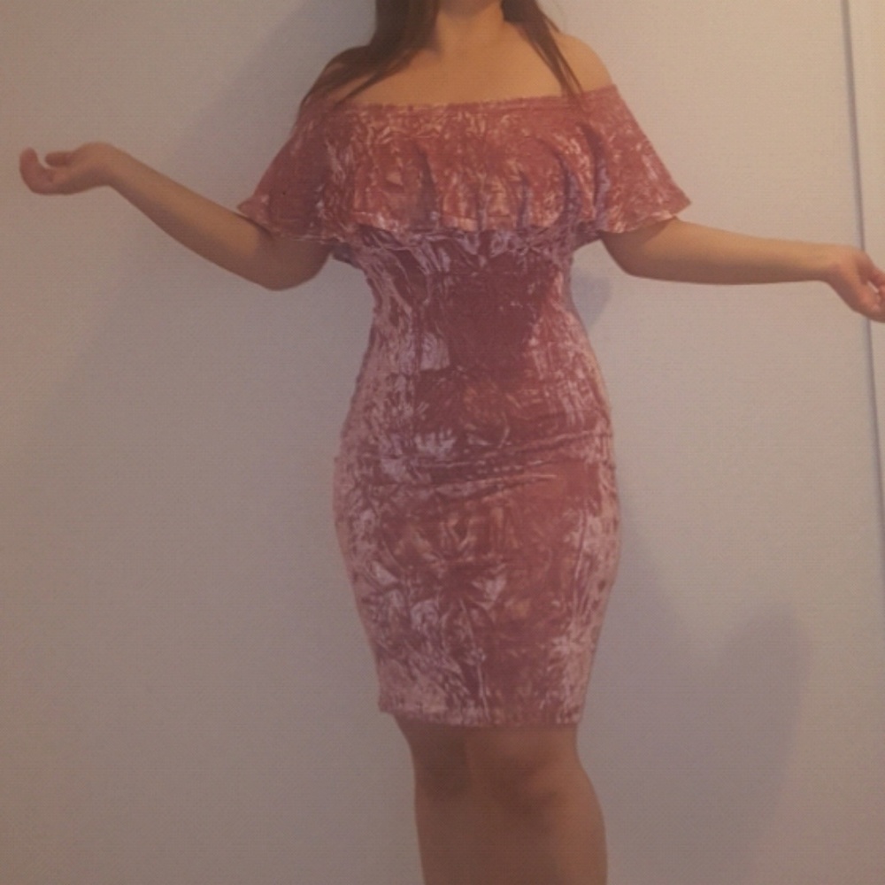 Pink Velvet Dress NWOT ONE SIZE LEFT - Picture 4 of 6