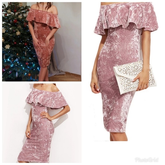 Pink Velvet Dress NWOT ONE SIZE LEFT - Picture 2 of 6