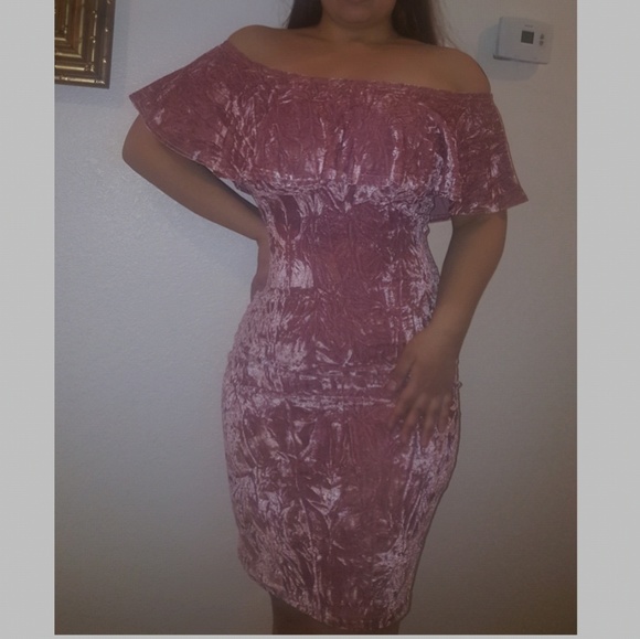 Pink Velvet Dress NWOT ONE SIZE LEFT - Picture 5 of 6