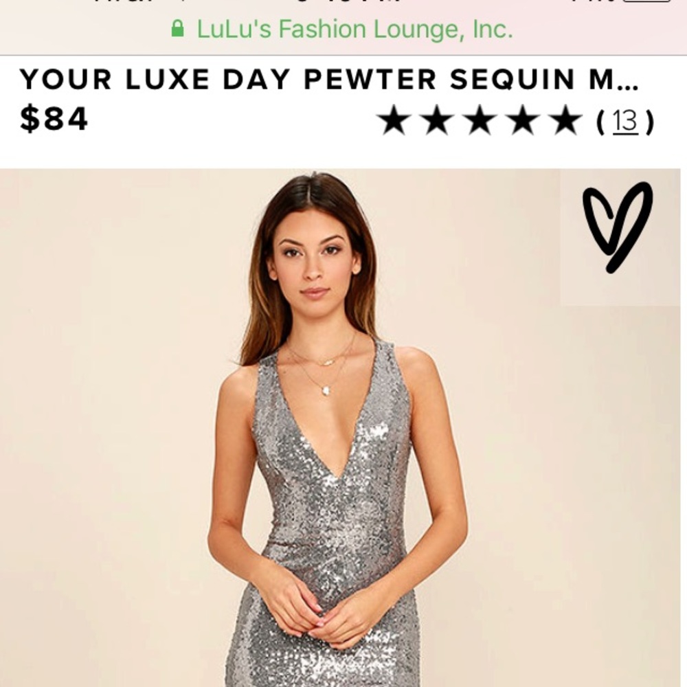 LuLus Your Luxe Day Pewter Sequin Maxi Dress NYE!