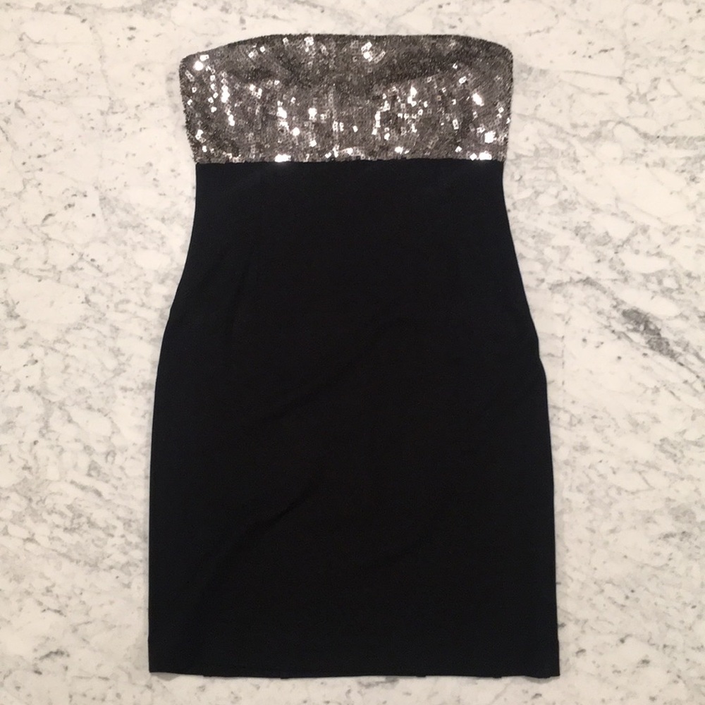 Theory black and silver party dress