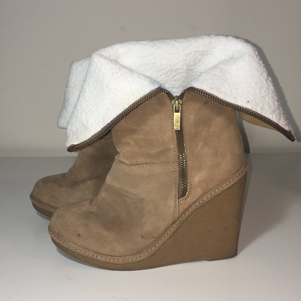 Zip suede booties size 7.5 - 8