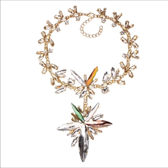 🎉Just In🎉Chunky Crystal Flower Starburst Choker - Picture 2 of 2