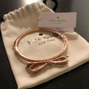 NWT Kate Spade Rose Gold Bow Love Notes Bracelet