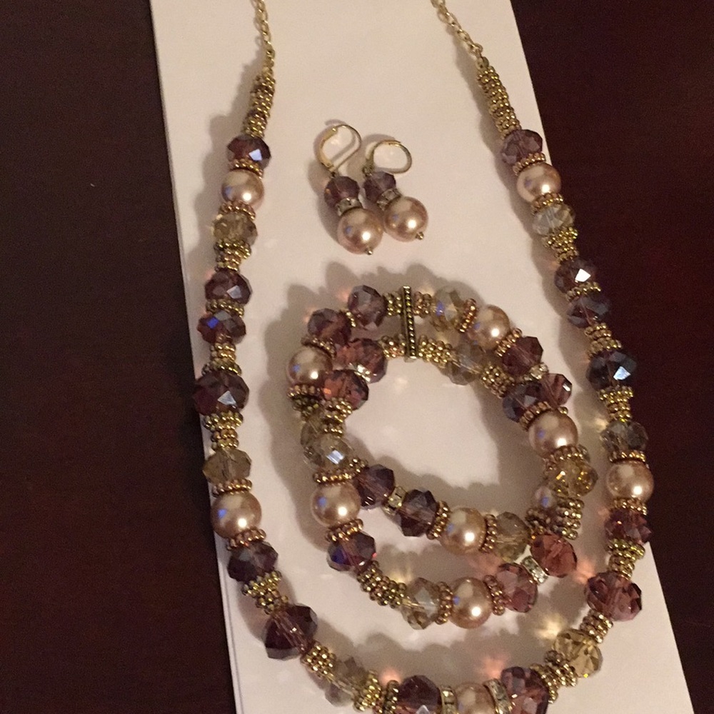 Three-piece set earrings necklace bracelet